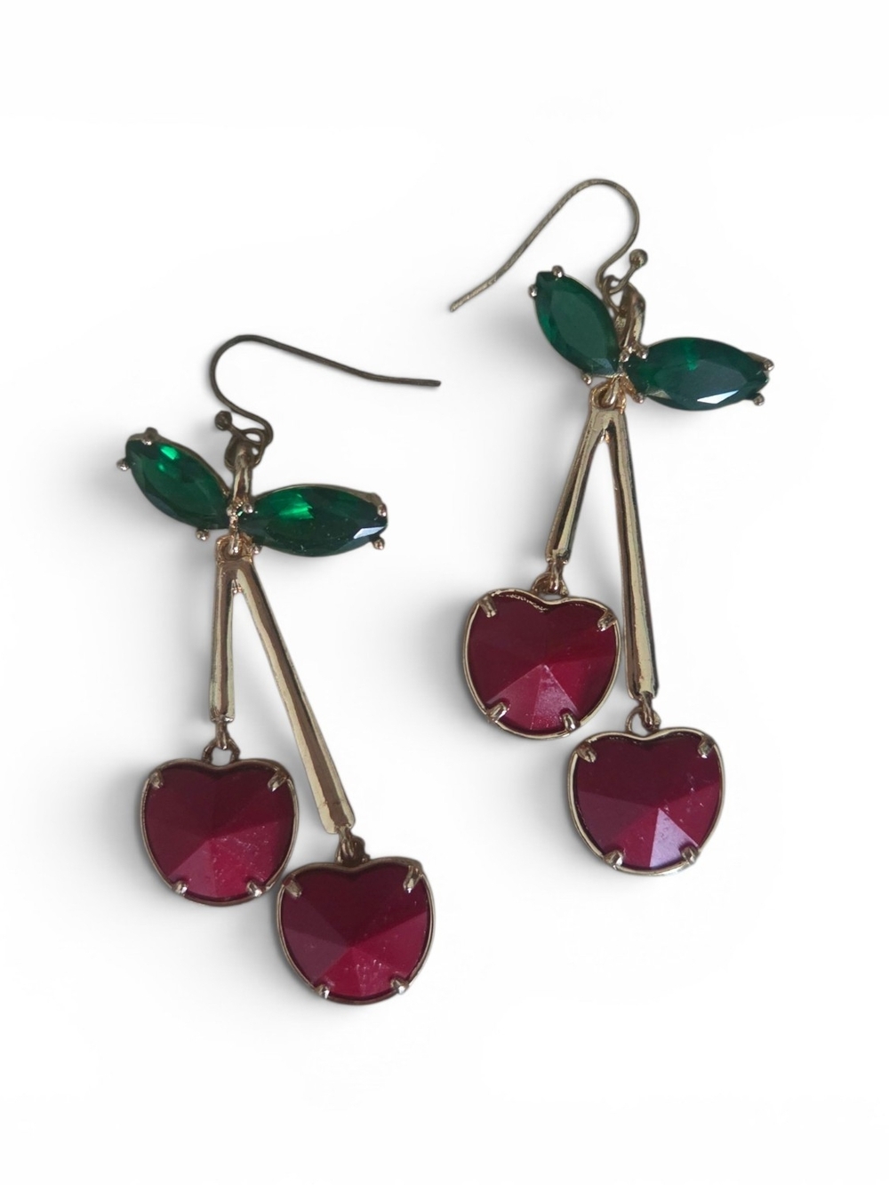 Gold Toned Cherry Earrings